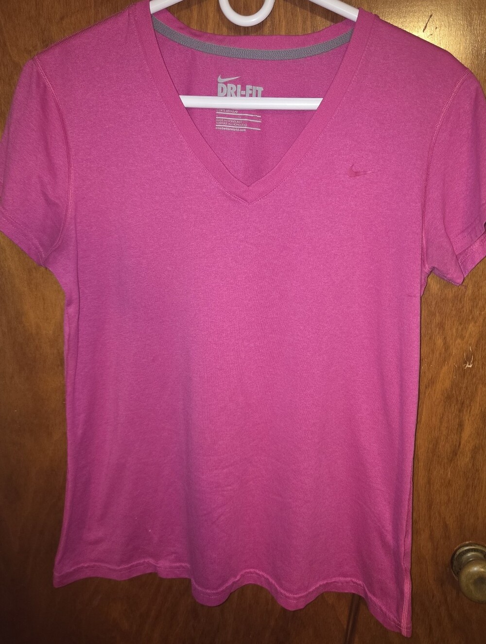 Nike Dri-FIT Women's Pink V-Neck Performance Tee
